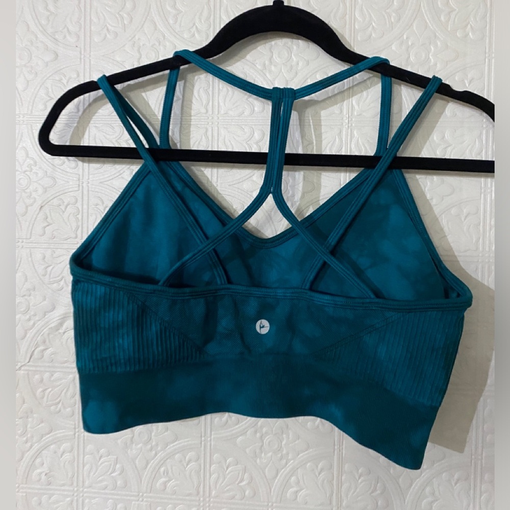 90 Degrees by Reflect | Padded Seamless sports bra| Teal | Size Large - Picture 2 of 3